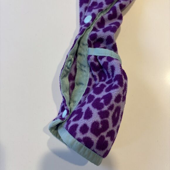 The North Face Purple Leopard Fleece One Piece Bunting 18-24 Months - Picture 3 of 4